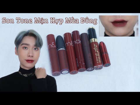 Son Màu Đỏ Rượu - TOP 7 CÂY SON TONE MẬN, ĐỎ MẬN CỰC HỢP MÙA ĐÔNG | Merzy, Romand, MAC, Give Me Glow | Yeah I’m Lio