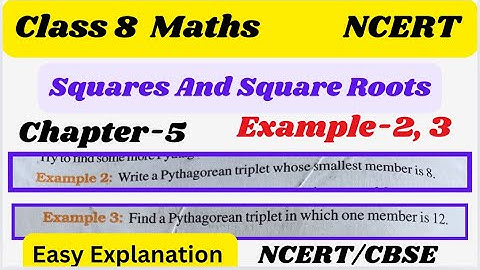 Example-2 & 3 Squares And Square Roots - Class 8 Chapter 5 Example 2, 3 - NCERT/CBSE