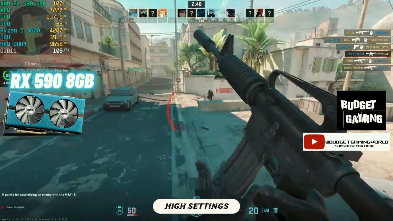 CS2 | RYZEN 5 3600 + RX 590 8GB | FPS Test | All Settings