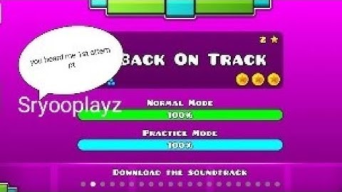 Completing back on track in geometry dash lite in 1 attempt