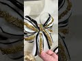 Raz 4.25" Black and Gold Sequin Bow Glass Christmas Ornament 4652886