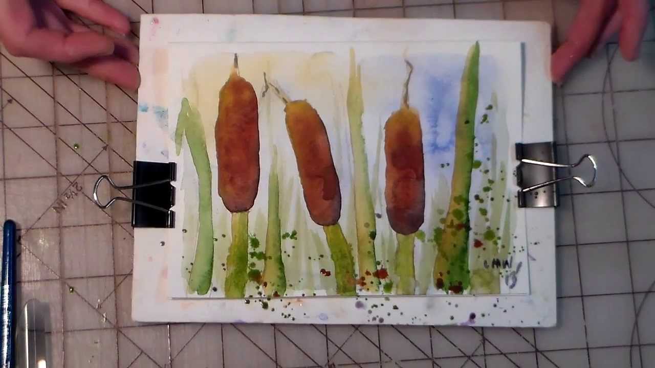  watercolor  cattails beginner tutorial  YouTube 