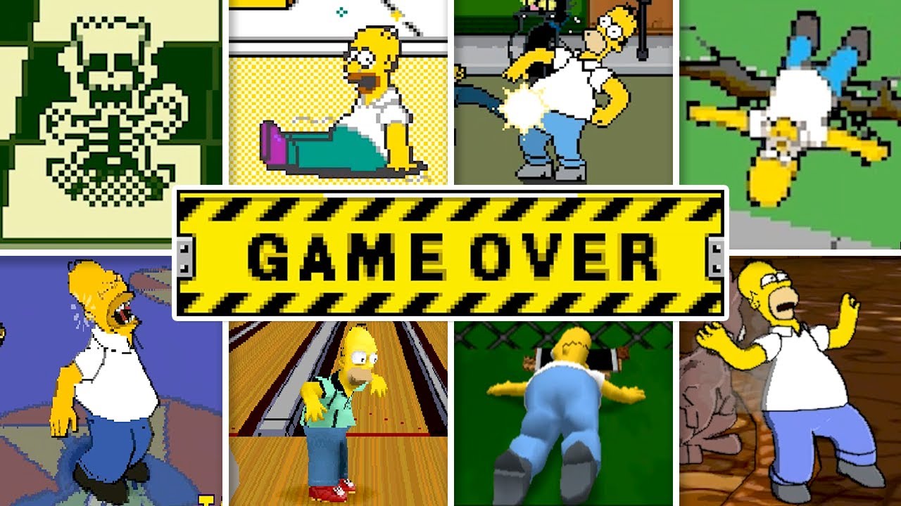 Эволюция анимаций смерти и экранов окончания игры в The Simpsons Games