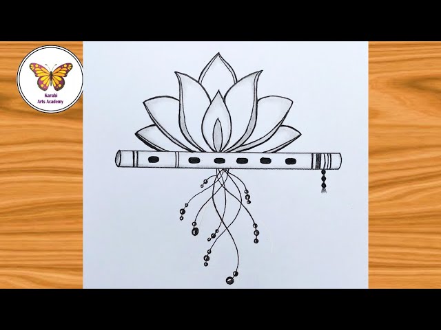 How To Draw Flute With Pencil