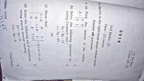Business mathematics b.com  2nd year 4th semester question paper (2017-18)