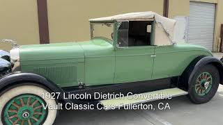 1927 Lincoln Dietrich Convertible For Sale
