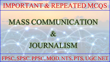 Mass Communication and Journalism Mcqs From Past papers | Solved MCQs Paper of Journalism