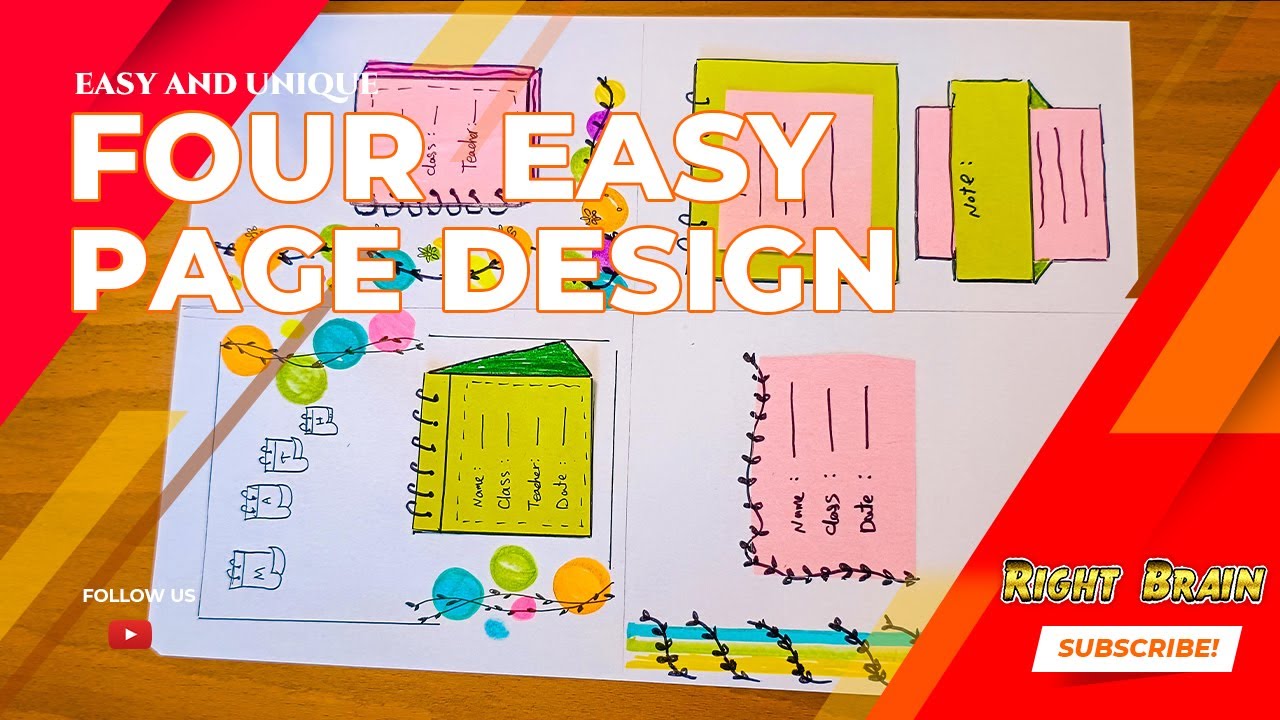 AWESOME FOUR EASY FRONT PAGE DESIGN || Creative Crafts For Everyone # ...