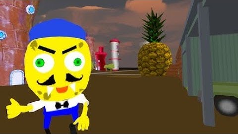 Sponge Neighbor, Scary Secret 3D. Complete Level 1 and Screamer Sponge Neighbor