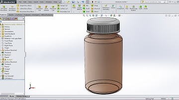 SolidWorks Beginner tutorial 4: Medicine Bottle (+ screw thread)