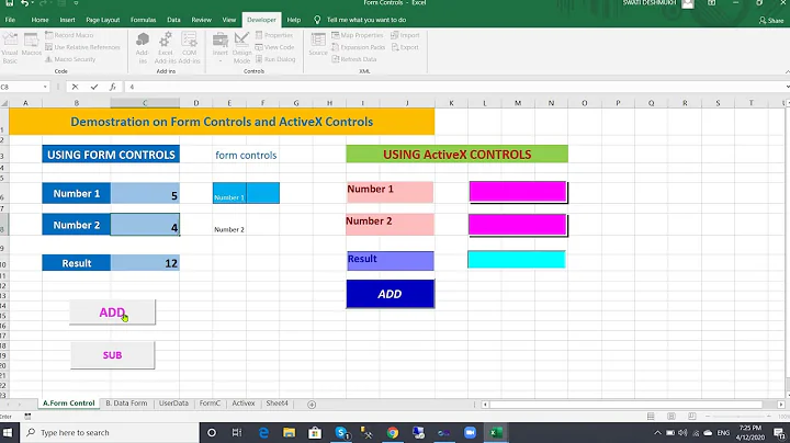 Form Controls and ActiveX Controls