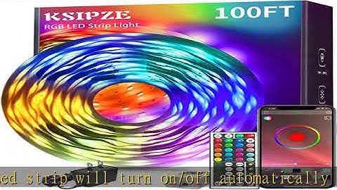 KSIPZE 100ft Led Strip Lights RGB Music Sync Color Changing,Bluetooth Led Lights with Smart App Con