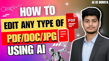 Edit PDF Using AI | Free Online PDF Editor 2025 | AI Ki Duniya
