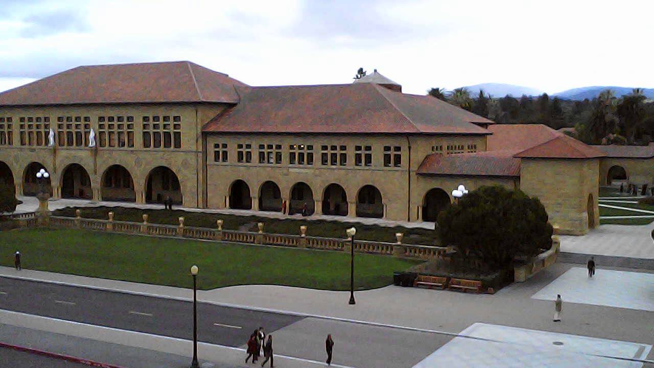 Stanford Campus drone palm drive