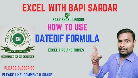 Calculate AGE through "DATEDIF" formula - easy excel lesson - #excelwithbapisardar #bapisardar