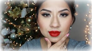 CLASSIC HOLIDAY MAKEUP LOOK, holidays,holiday,redlips,red,lips,makeup,youtube,video,christmas, reds,toofaced,hourglass,marcjacobs,christmastime,glitter,