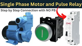 Single Phase Motor Connection with Pulse Relay @LearnEEEEnglish