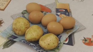 I take 3 potatoes, 5 eggs, milk, cheese and dinner is ready.  Quick tasty and cheap.