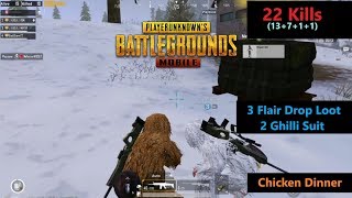 Hindi Pubg Mobile 22 Kills With Squad 3 Flair Drop 2 Ghilli Suit Chicken Dinner