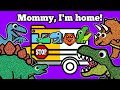 Dinosaurs Come Home to Find Mom & Dad! | Drawing and Coloring a School Bus