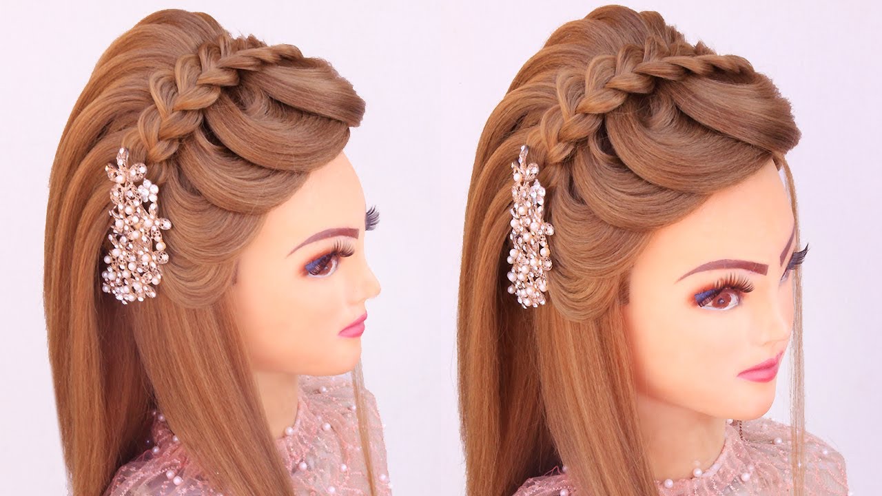 12 Pretty Hairstyles for women, Specially for Weddings . | Bride hairstyles,  Engagement hairstyles, Hair style on saree