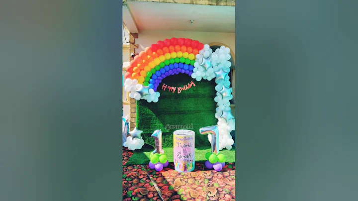 Balloon Rainbow Birthday Backdrop #shorts  #balloondecoration #birthdaydecoration @nsranchi