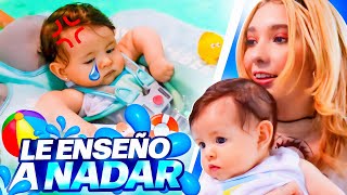 🤰🏻24 HORAS SIENDO MAMÁ 👶🏻 (Le enseñé a nadar) | Amara Que Linda