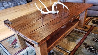 DIY Rustic Barnwood Coffee Table