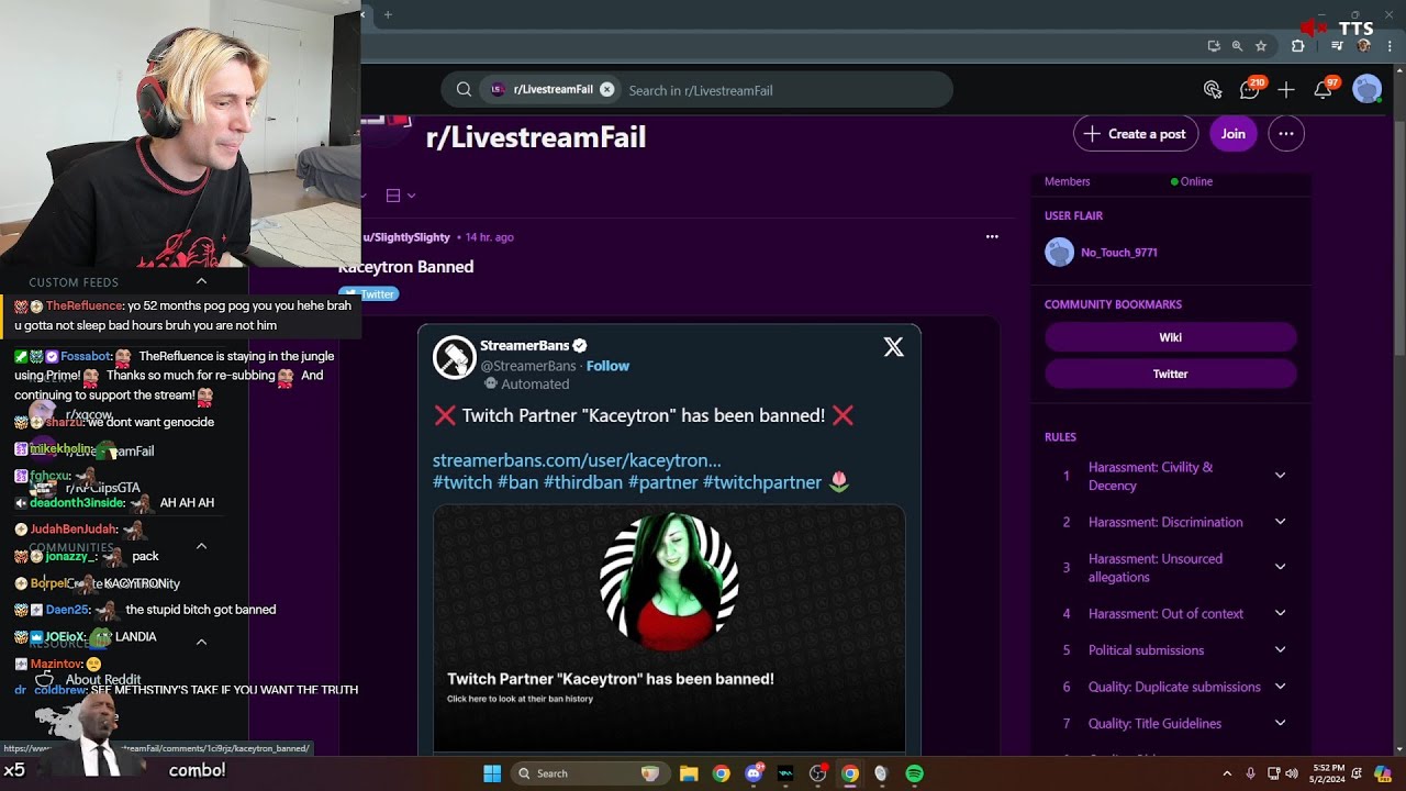 xQc reacts to Kaceytron Banned on Twitch - YouTube