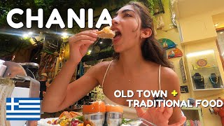 CRETE Vlog 🇬🇷  Eating my way through CHANIA Old Town | Traditional Food Tour