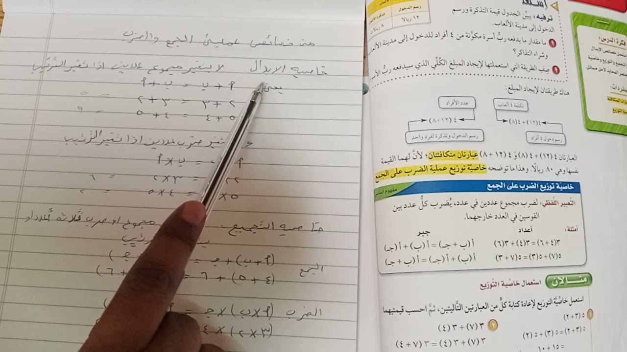 درس الجبر : الخصائص /اول متوسط