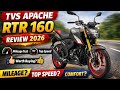 TVS Apache RTR 160 Review 2026 🔥 Mileage | Top Speed | Comfort | Worth Buying?