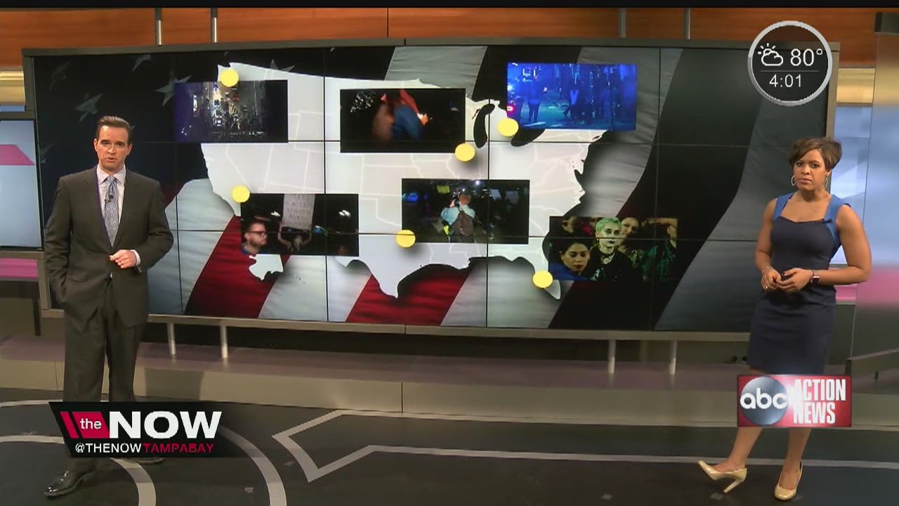 The Now Tampa Bay Trump Victory Protests Map Youtube