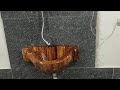 Lavamanos hecho con un tronco #artesania #madeira #wood 