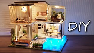 DIY Miniature Dollhouse Kit || Elegant & Quiet With Garden Villa Design - Relaxing Satisfying Video