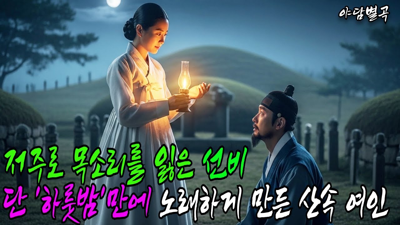 (야담별곡 31화) 목소리를 잃은 선비에게 노래를 가르치고, 죽은자의 한을 풀어준 여인(야담,민담,설화,옛날이야기)