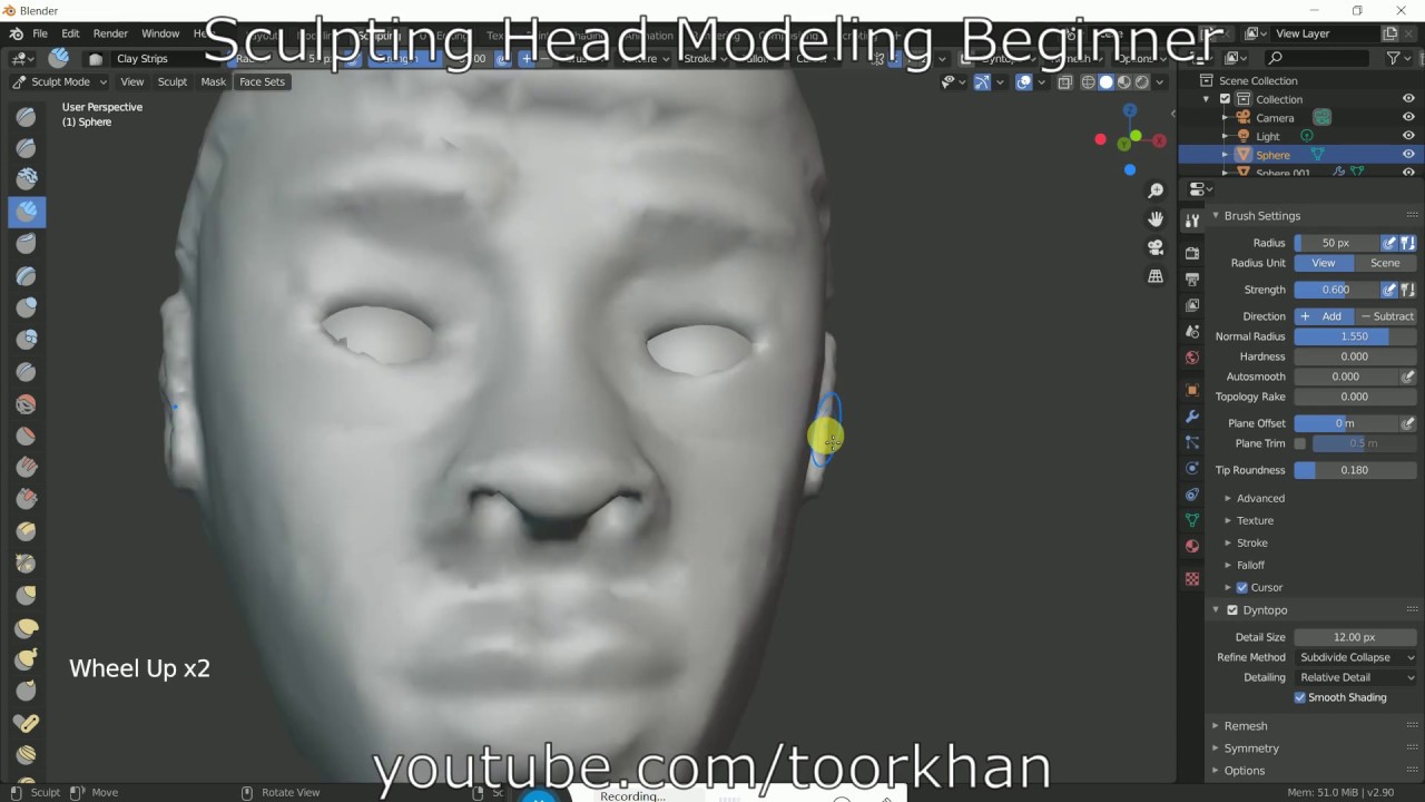 Blender 2.9 Tutorial, Sculpting, Head Modeling, Complete ...