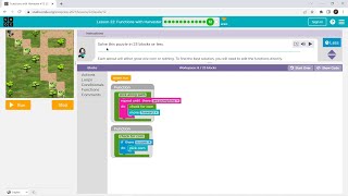L22-12 |Code.org | Express-2021 | Lesson 21:  Functions with Harvester | level 12