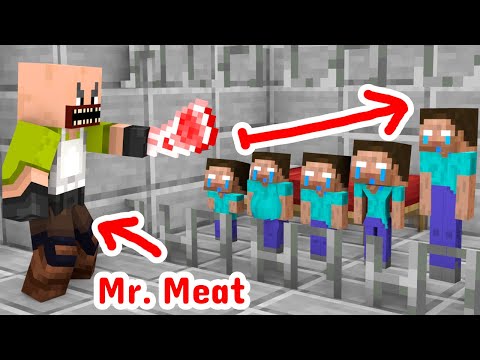 Mr.Meat attack 5 Baby Herobrine Brothers - Monster School Minecraft Animation