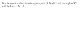 Equation of a Line | Misc | BQ01 | Class 11th [Hindi]