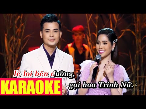 KARAOKE | Hoa Trinh Nữ (Song Ca) - Hoàng Sanh & Lan Vy