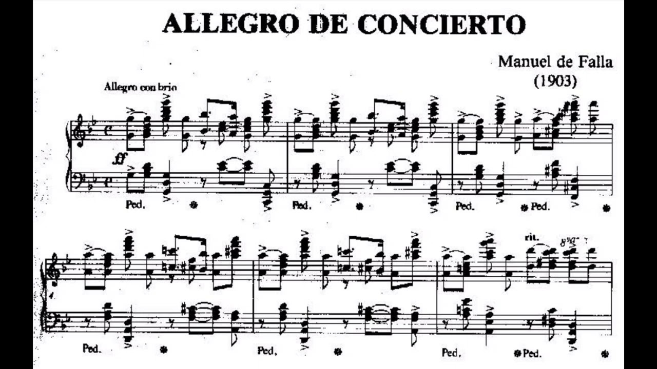 Manuel de Falla - Allegro de concierto (audio + sheet music)