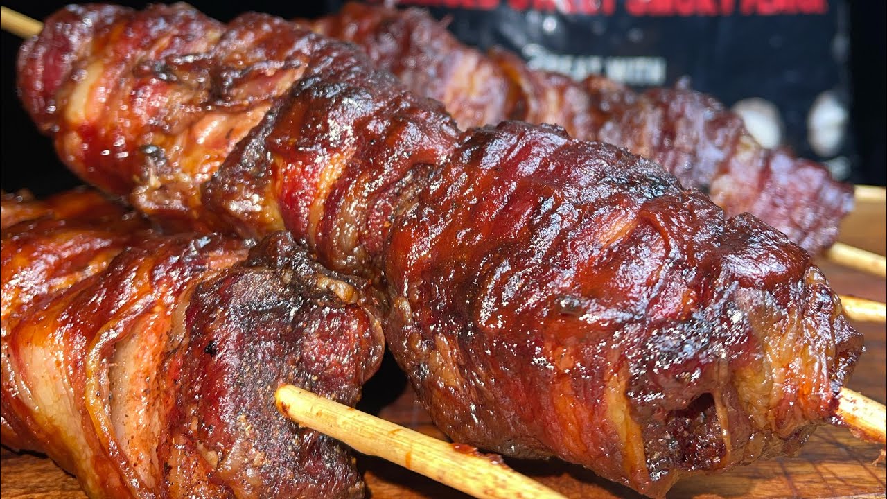 BACON WRAPPED Pork Belly On Skewers (Mind Blowing 😱) YouTube