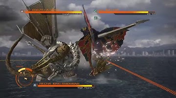 GODZILLA PS4: Mecha-King Ghidorah vs Godzilla 2014 and Battra Adult