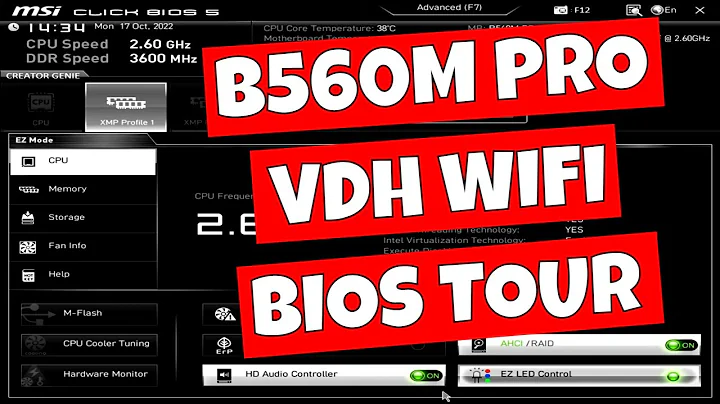 Unlocking the Power: A Detailed Tour of MSI B560M Pro-Dash VDH Wi-Fi BIOS Settings