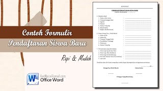 Formulir Pendaftaran Siswa Baru || CONTOH FORMULIR