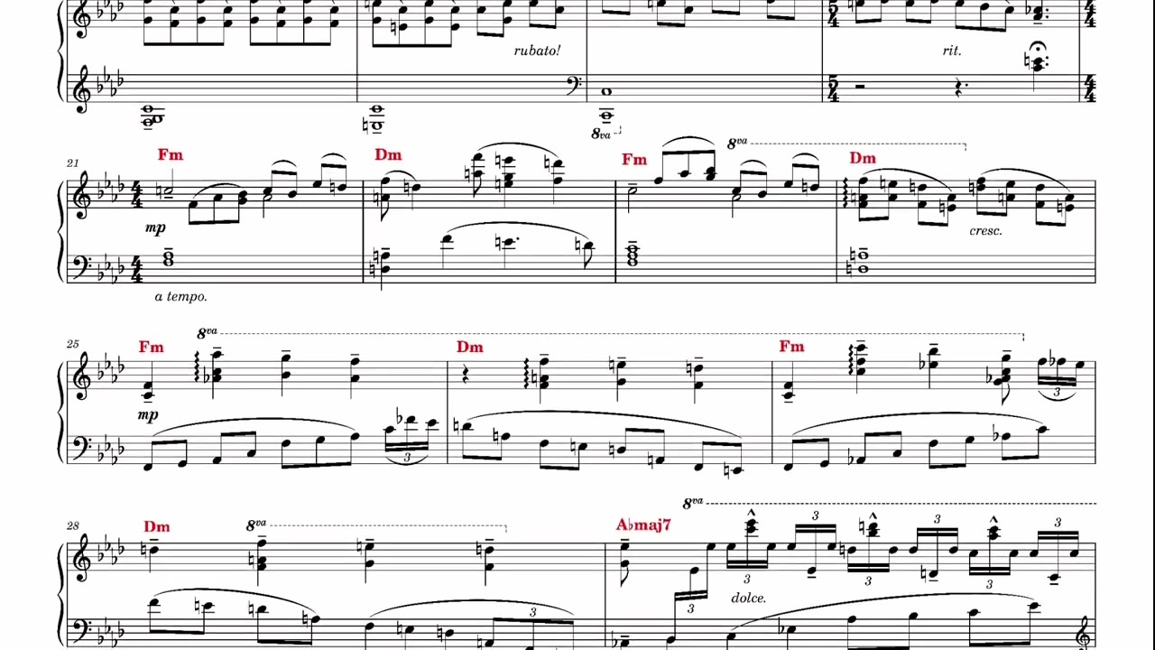 Anxious Heart [ Final Fantasy VII OST ] - Nobuo Uematsu [ Piano Scrolling Sheet Music ]