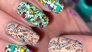 Reverse Stamping: Retro Dino