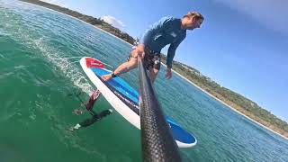 Supping Cylinder , Home Beach foil session . Sup foil