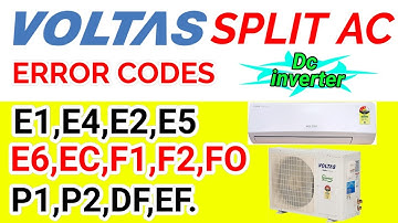 Voltas Air Conditioner All Error Codes And Solution Troubleshooting Urdu/Hindi